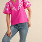 Jodifl - Gwen Embroidered Puff Sleeve Top