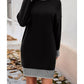 1 The Woman - Turtleneck Pullover Sweater Dress