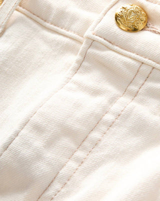 Veronica Beard - Calça Jeans Reta Dylan Feminina de Cintura Alta e Tornozelo