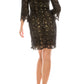 Aidan Mattox - Three-quarter Sleeve Sequined Short Lace Dress