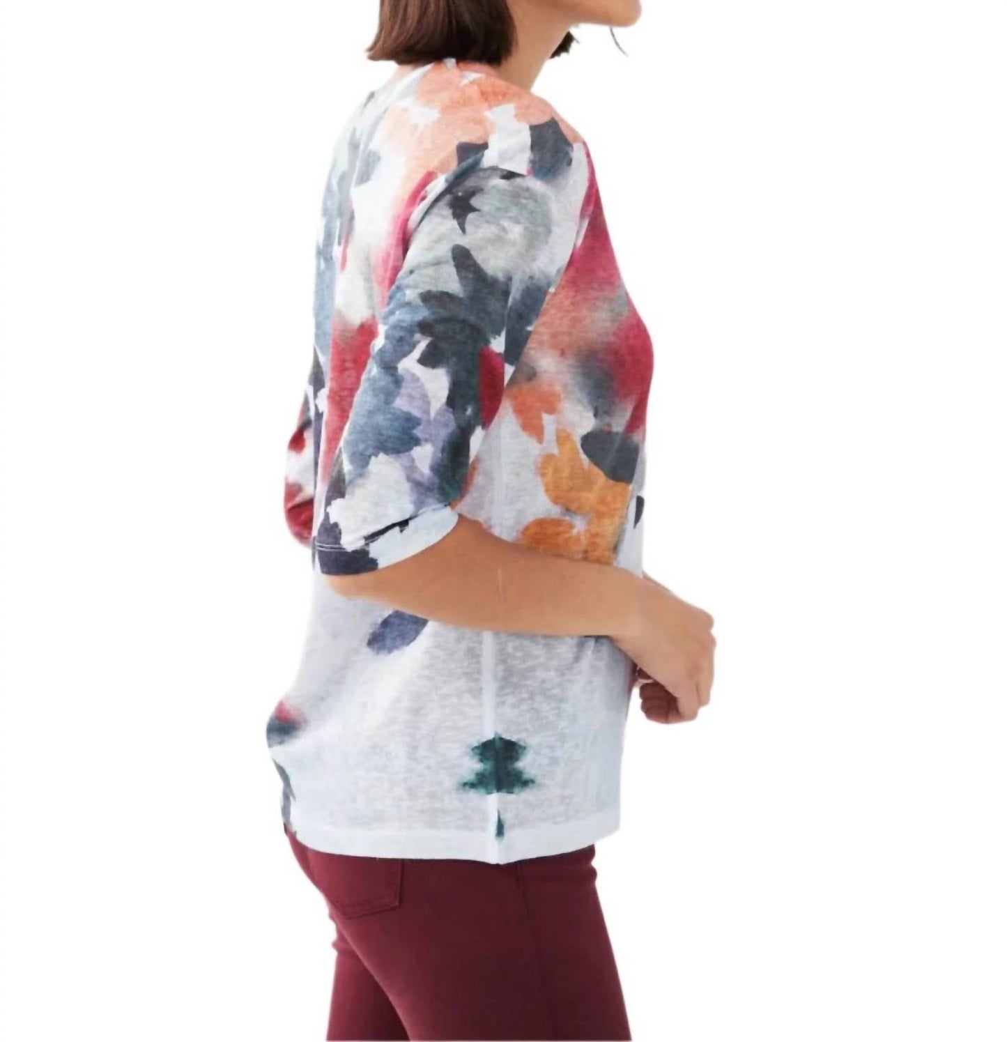 Fdj - Drop Shoulder Three Quarter Sleeve Top