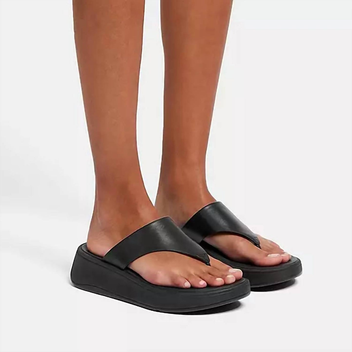Fitflop - Women's F-mode Platform Toe Post Leather Sandal