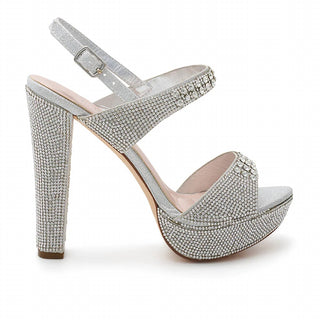 Blossom Footwear - Sandálias de salto alto com plataforma e strass