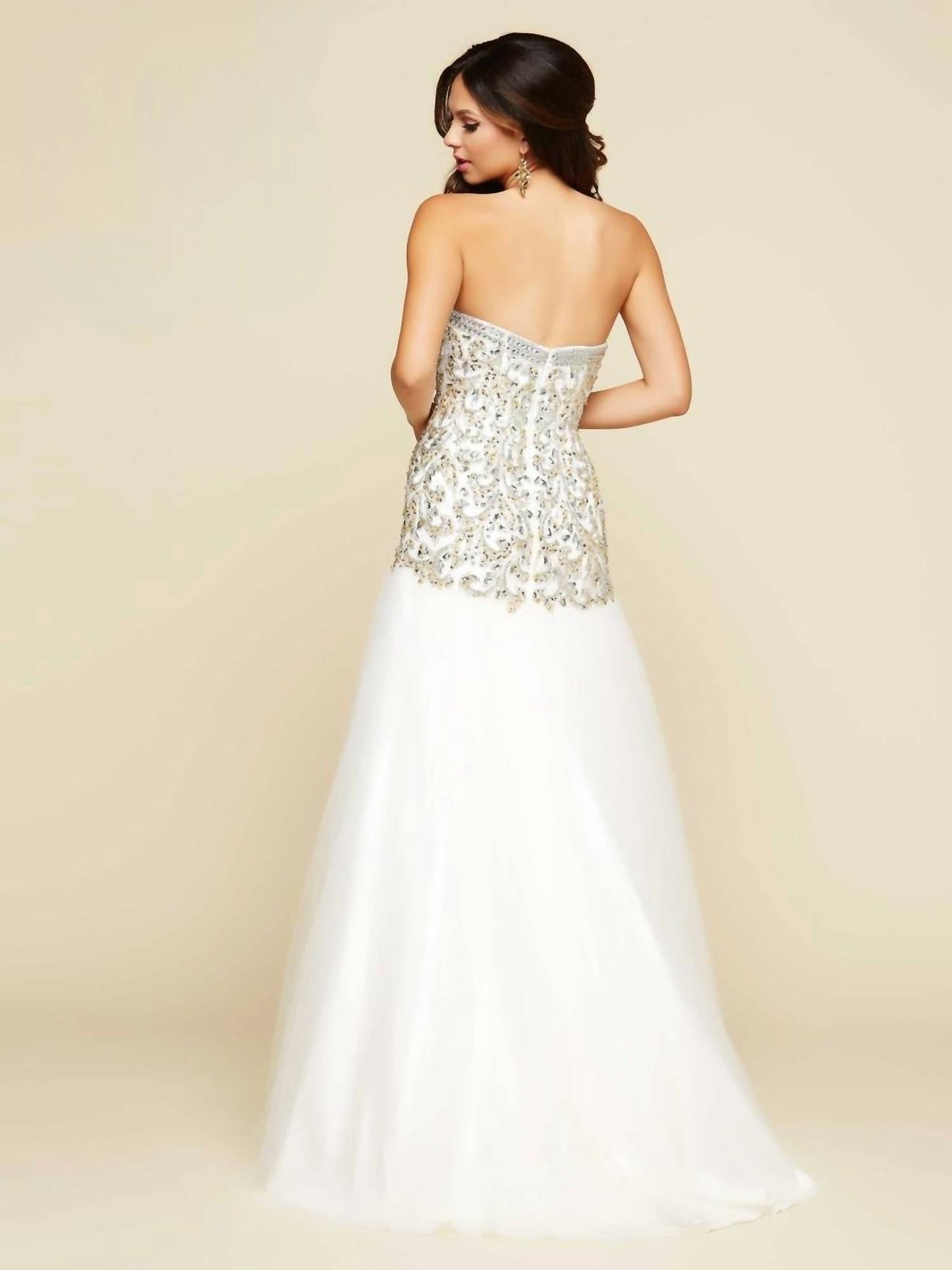 Mac Duggal - Rhinestones Embellished Ball Gown