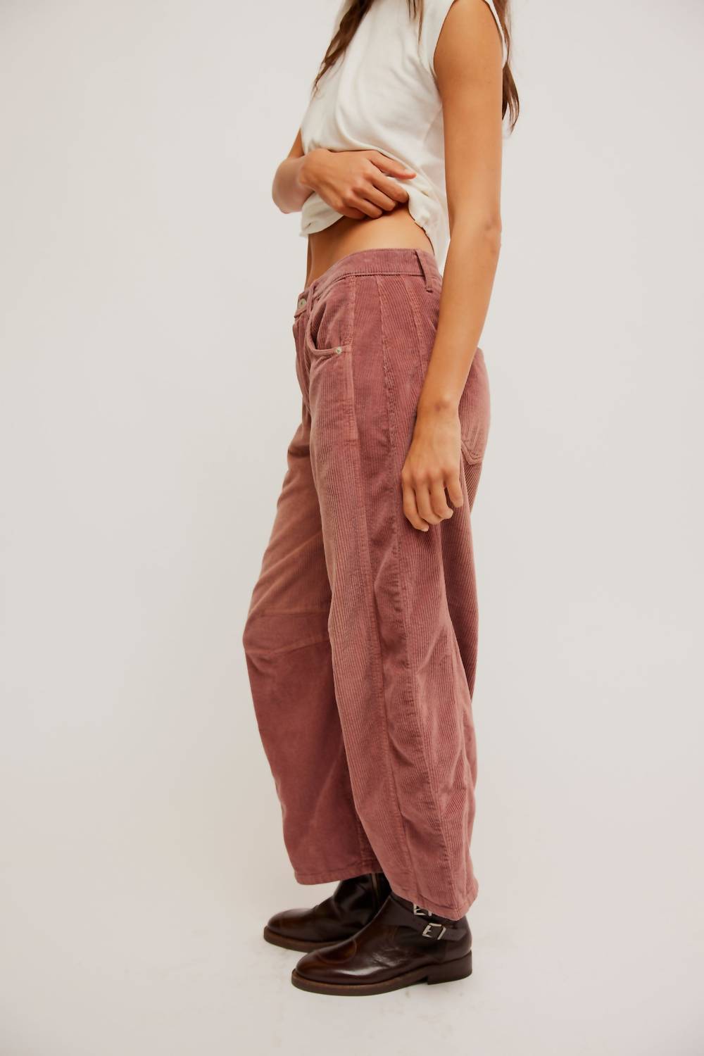 Free People - Good Luck Mid-rise Cord Barrel Jeans