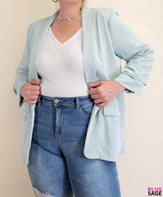 Kori - Long Sleeve Button Blazer - Plus