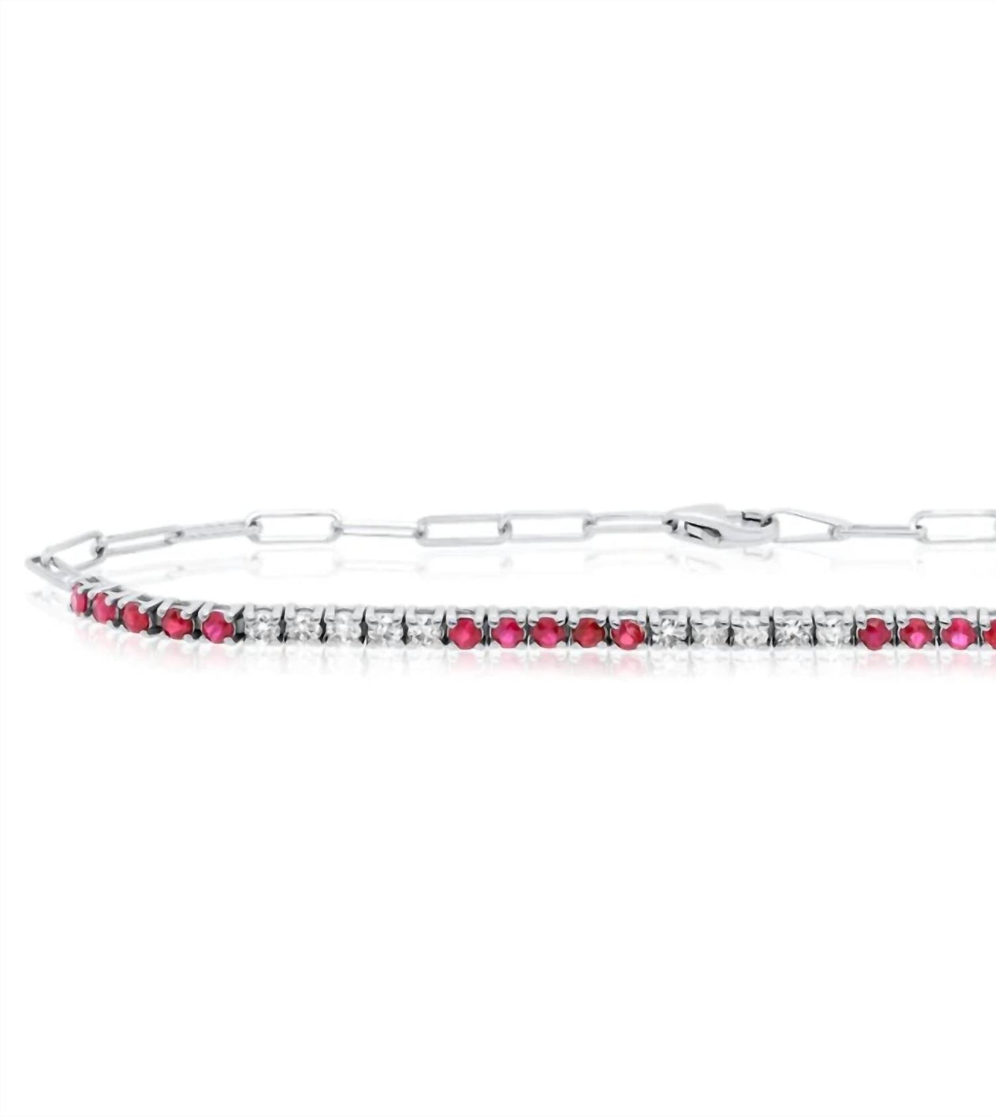 Diana M Jewels - 0.70 Cts Diamond And Rubies Tennis Bracelet