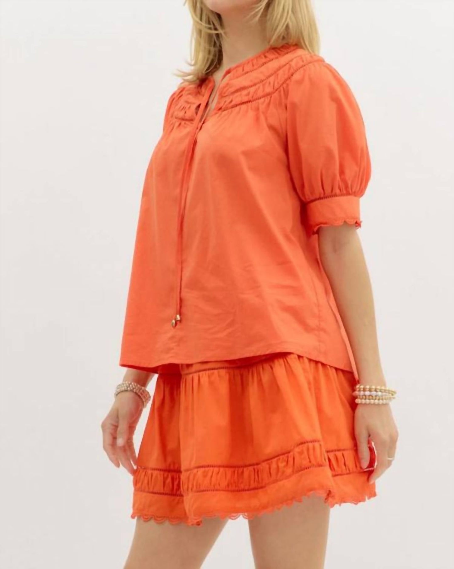 Entro - Puff Banded Sleeve Top