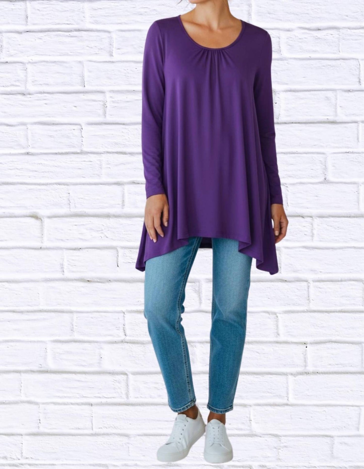 Diva Usa - Sibella Pleated Front Long Sleeve Blouse