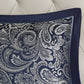 12 Piece Comforter Set with Cotton Bed Sheets Navy Cal King