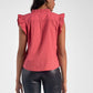 Elan - Sleeveless Ruffle Edge Top