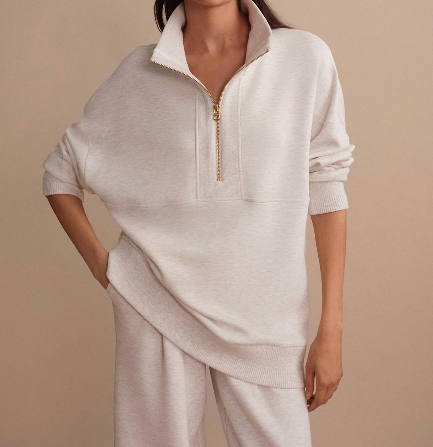 Varley - Molly Half Zip Longline Sweatshirt