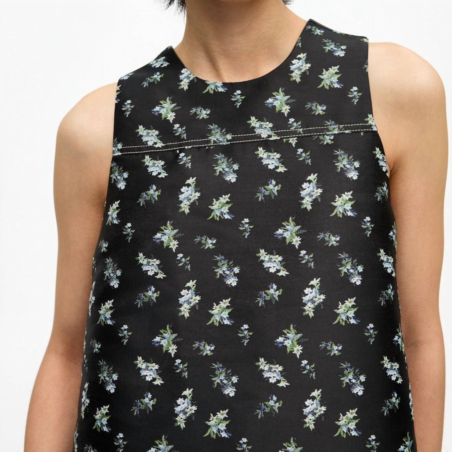 Ganni - Floral Jacquard Sleeveless Top