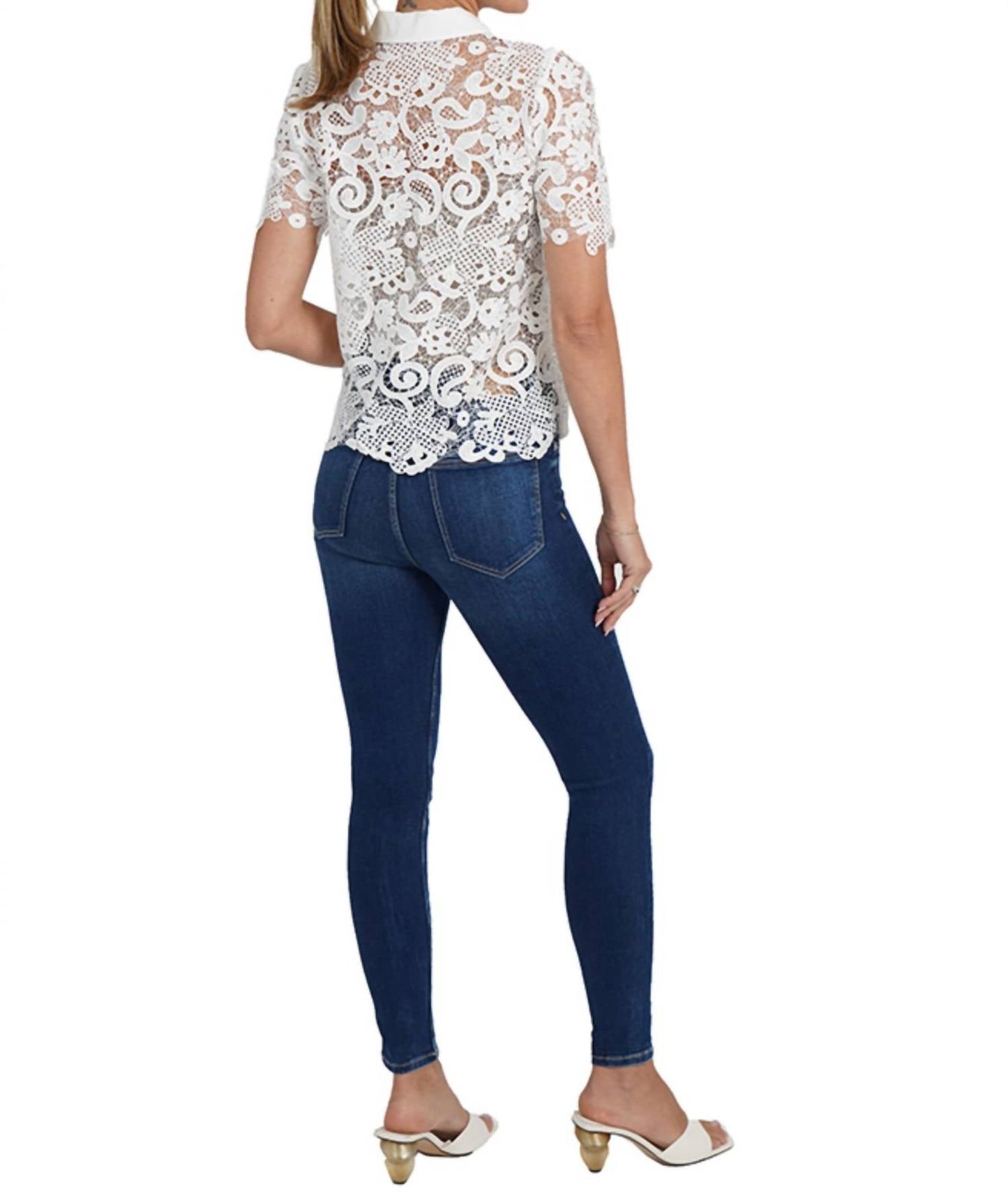 Love Token - Ainsley Short Sleeve Lace Blouse