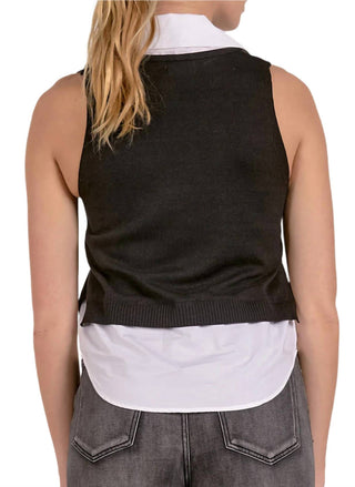 Elan - Blusa sem mangas em camadas Daphne