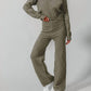 Double Take - Checkered Round Neck Top And Pants Set