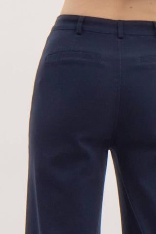 Entro - High Waisted Wide Leg Ankle Length Pants