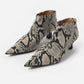 Ganni - Women's Faux Snake Crop Ankle Boot