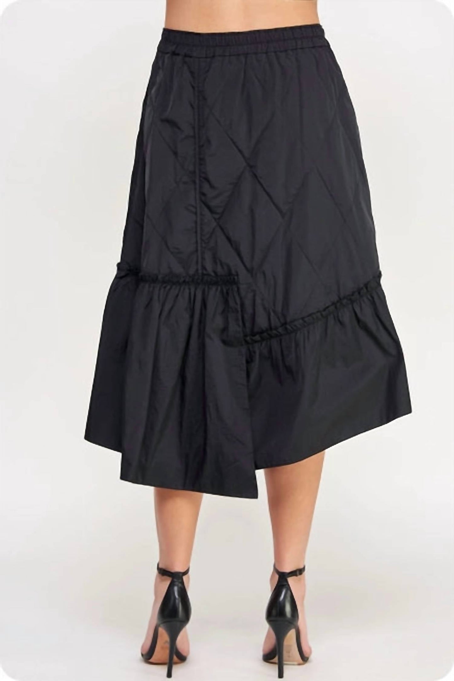 Strut & Bolt - Quilted Asymmetric Midi Skirt