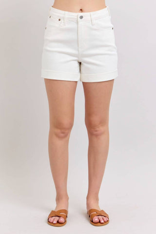 Judy Blue - Short Jeans Cintura Alta Punho Duplo Dobrado