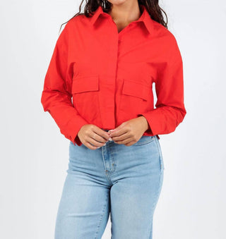 Oui - Women's Crop Boxy Blouse