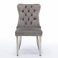 A&A Furniture Nikki Collection Modern Velvet Upholstered Dining Chairs - Set of 2