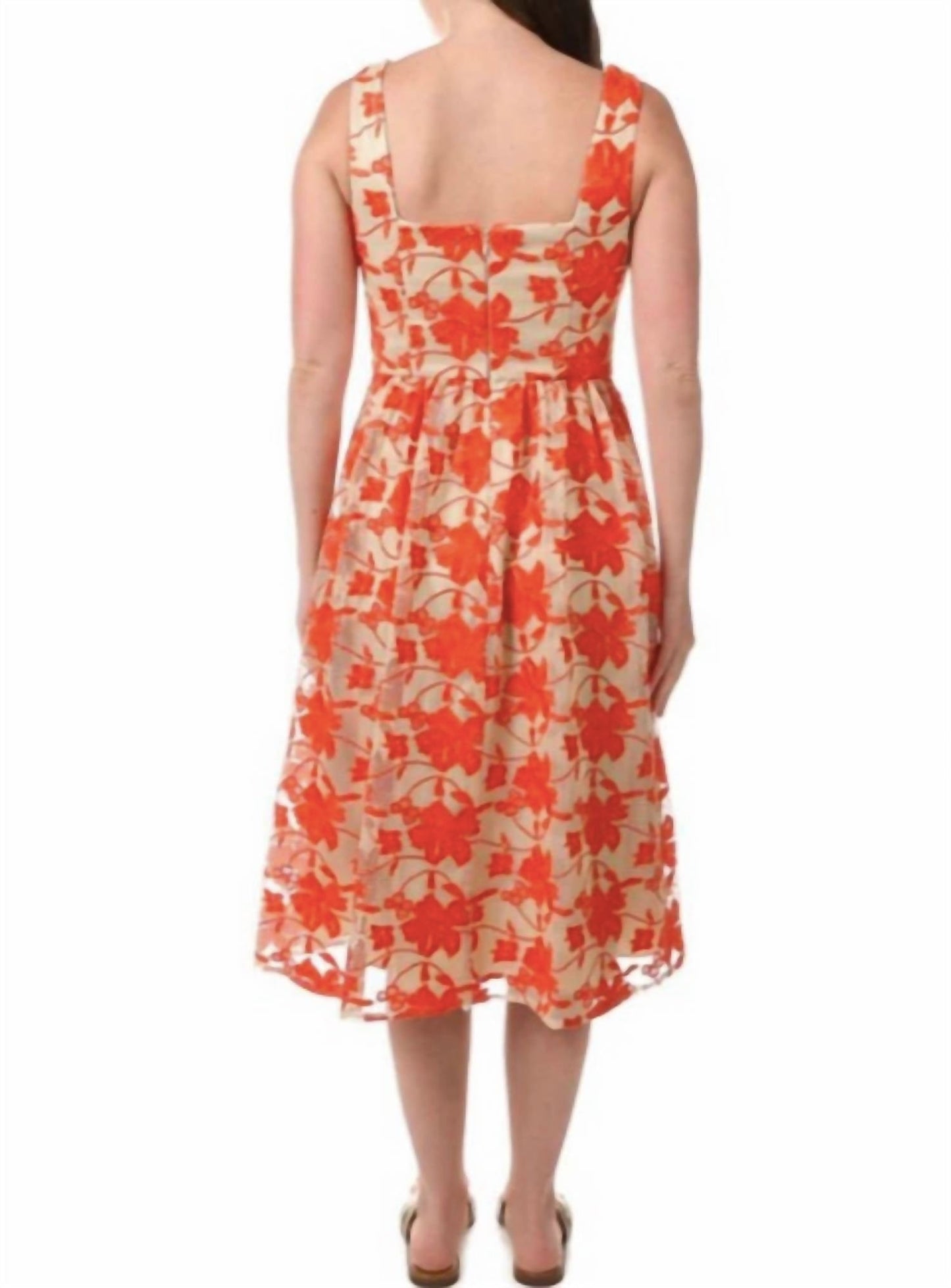 Vince Camuto - Embroidered Mesh Midi Dress