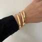 Eklexic - Conjunto de pulseiras femininas com bracelete martelado