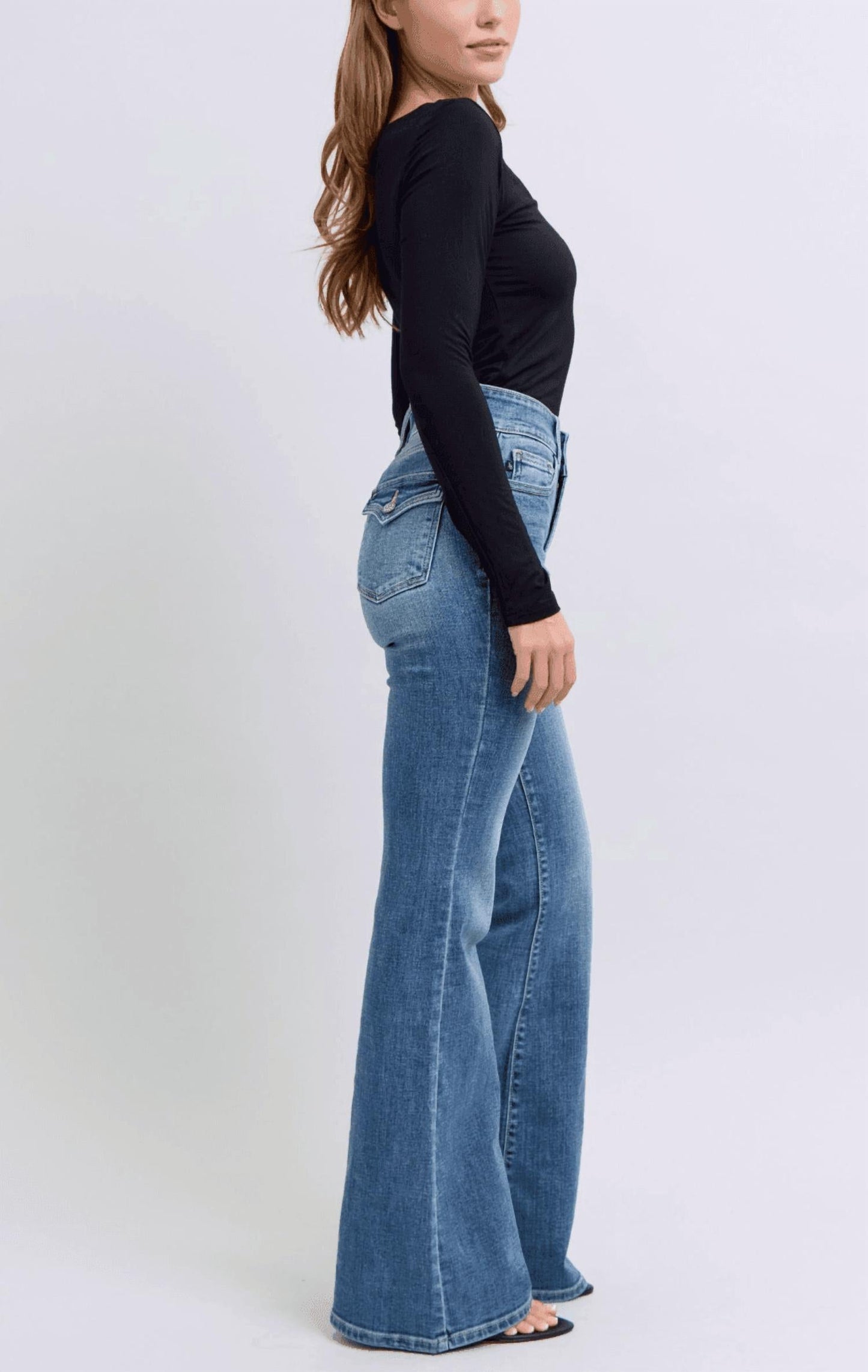 judy-blue-double-button-front-flare-jeans