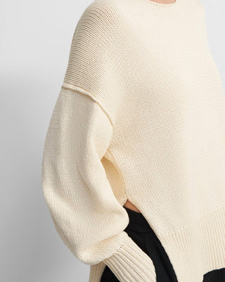 Teoria - Suéter feminino de algodão com fenda grossa