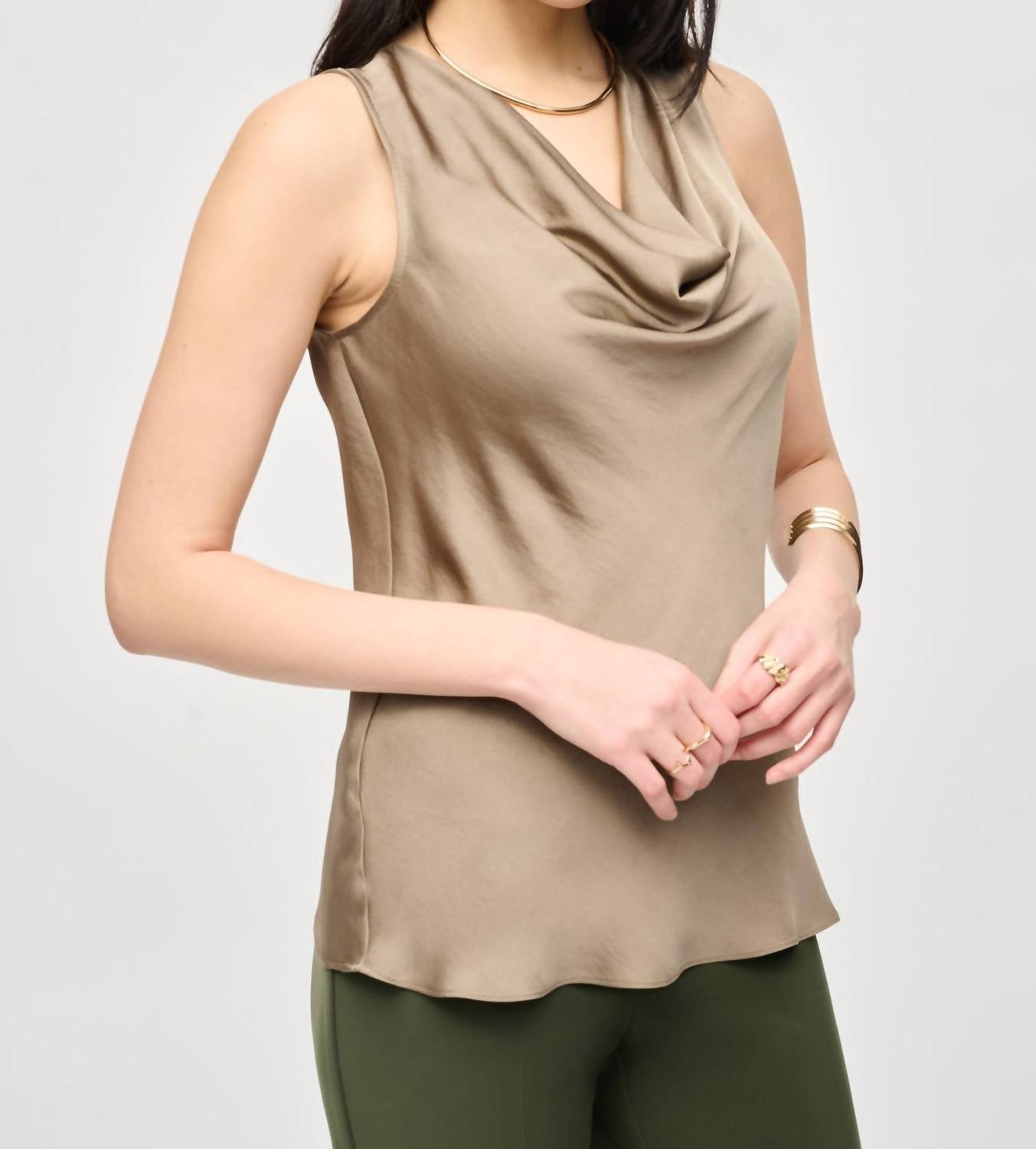 Joseph Ribkoff - Cowl Neck Sleeveless Satin Tank