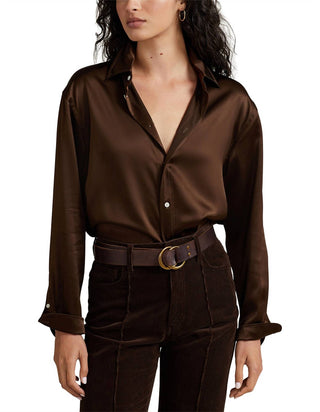 Polo Ralph Lauren - Blusa Charmeuse de Seda com Corte Relaxado