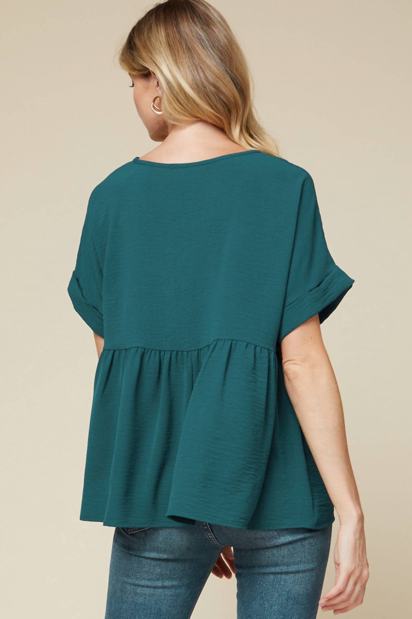Entro - Textured Babydoll Top