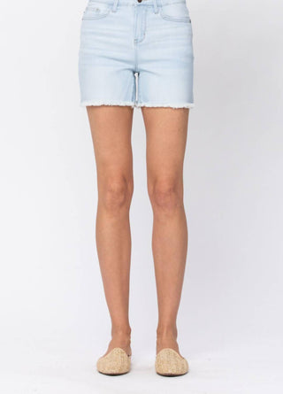 Judy Blue - Shorts de cintura alta com corte descolorido