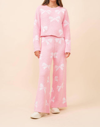 Blue B - Bow Print Cozy Sweater Set