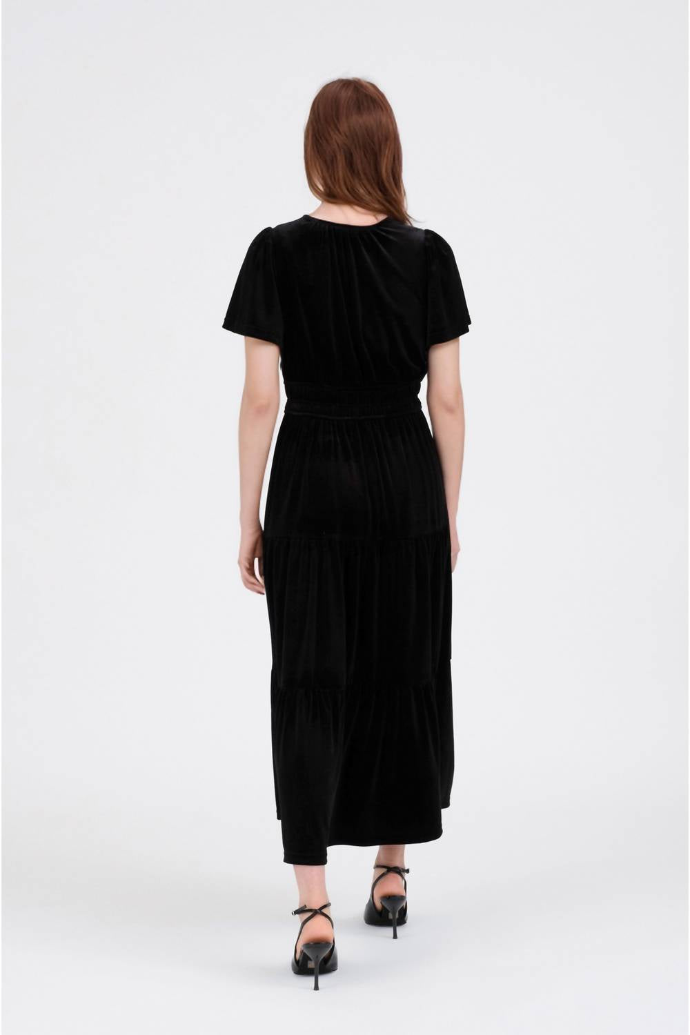 August Sky - Tiered Empire Waist Midi Dress