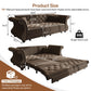 Oversized Chesterfield Pull Out Sofa Bed with Flower Tufting