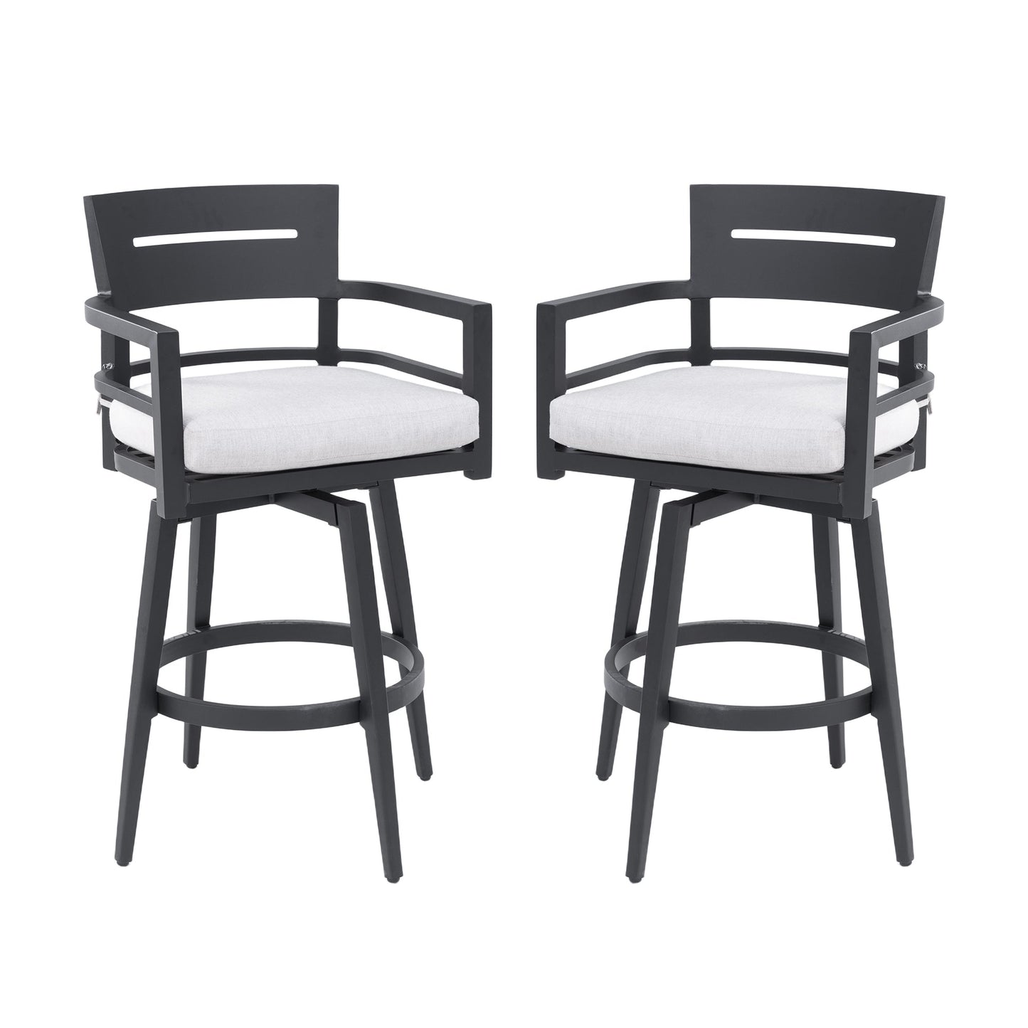 Modern Outdoor Swivel Bar Chairs Set of 2