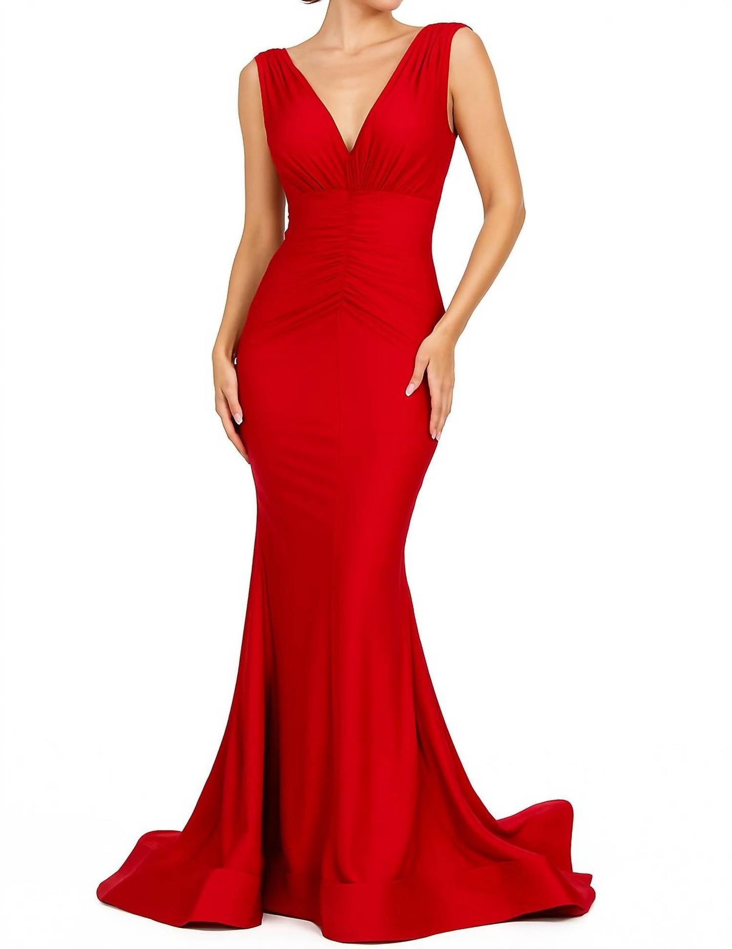 Fiesta Fashion - V Neck Bridesmaid Maxi Dress