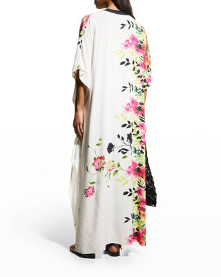 Johnny Was - Vestido longo kaftan com fenda lateral e saída de banho DANA