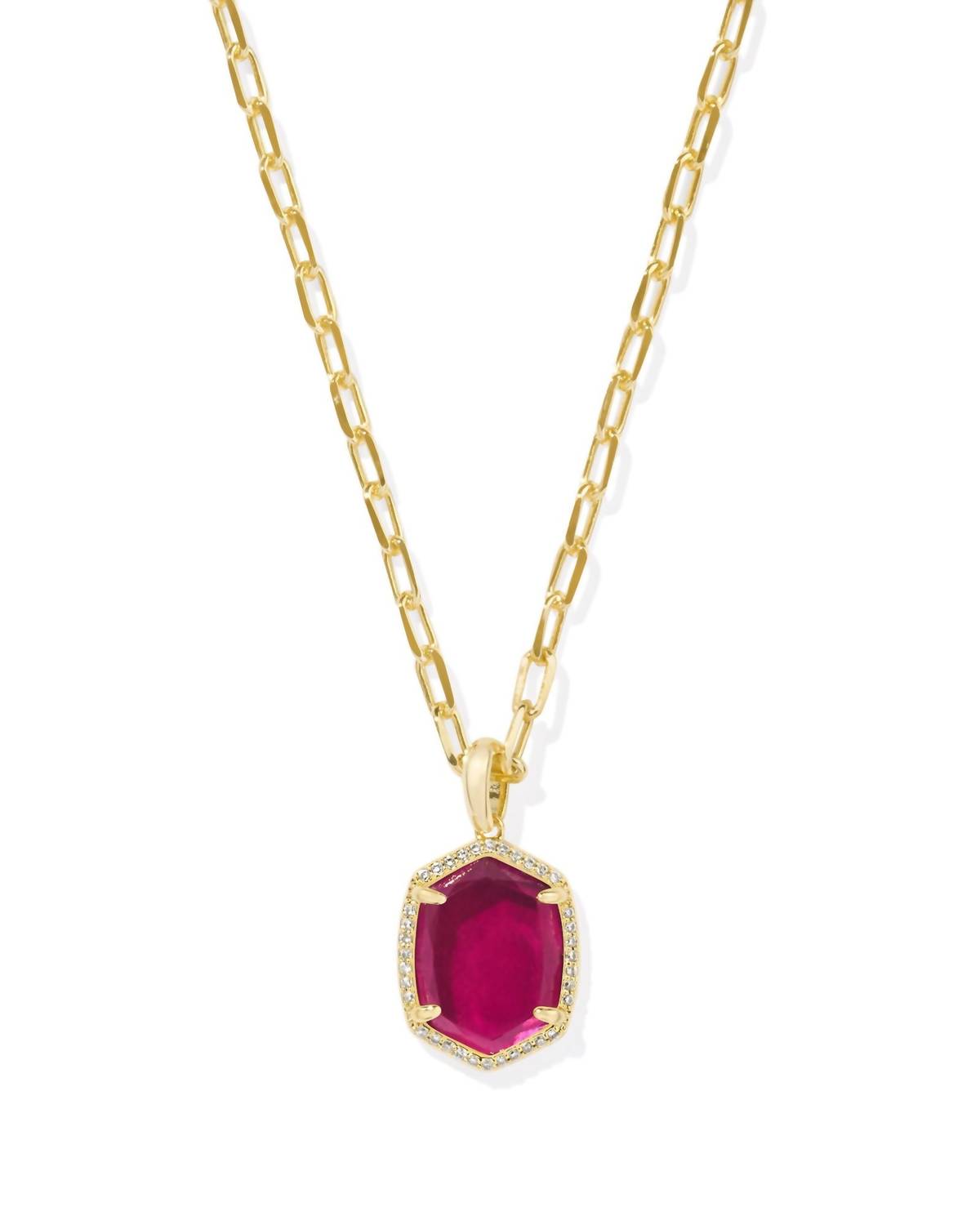 Kendra Scott - Women's Daphne Pave Frame Short Pendant Necklace