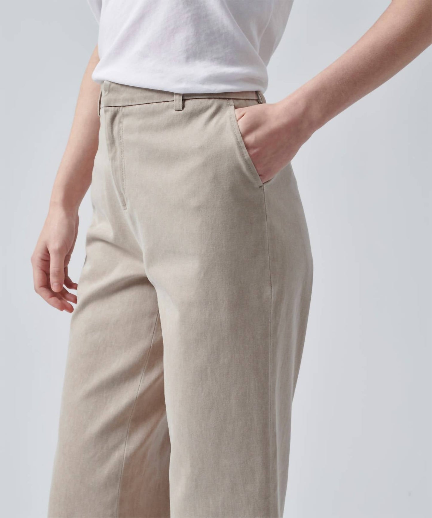 Atm - GARMENT WASH COTTON TWILL BOYFRIEND PANTS