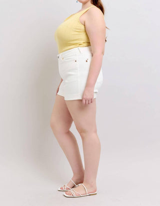 Judy Blue - Short Jeans Cintura Alta Punho Duplo Dobrado