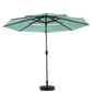Aluminium 10ft 3 Tier Auto-Tilt Outdoor Patio Umbrella - Light Green