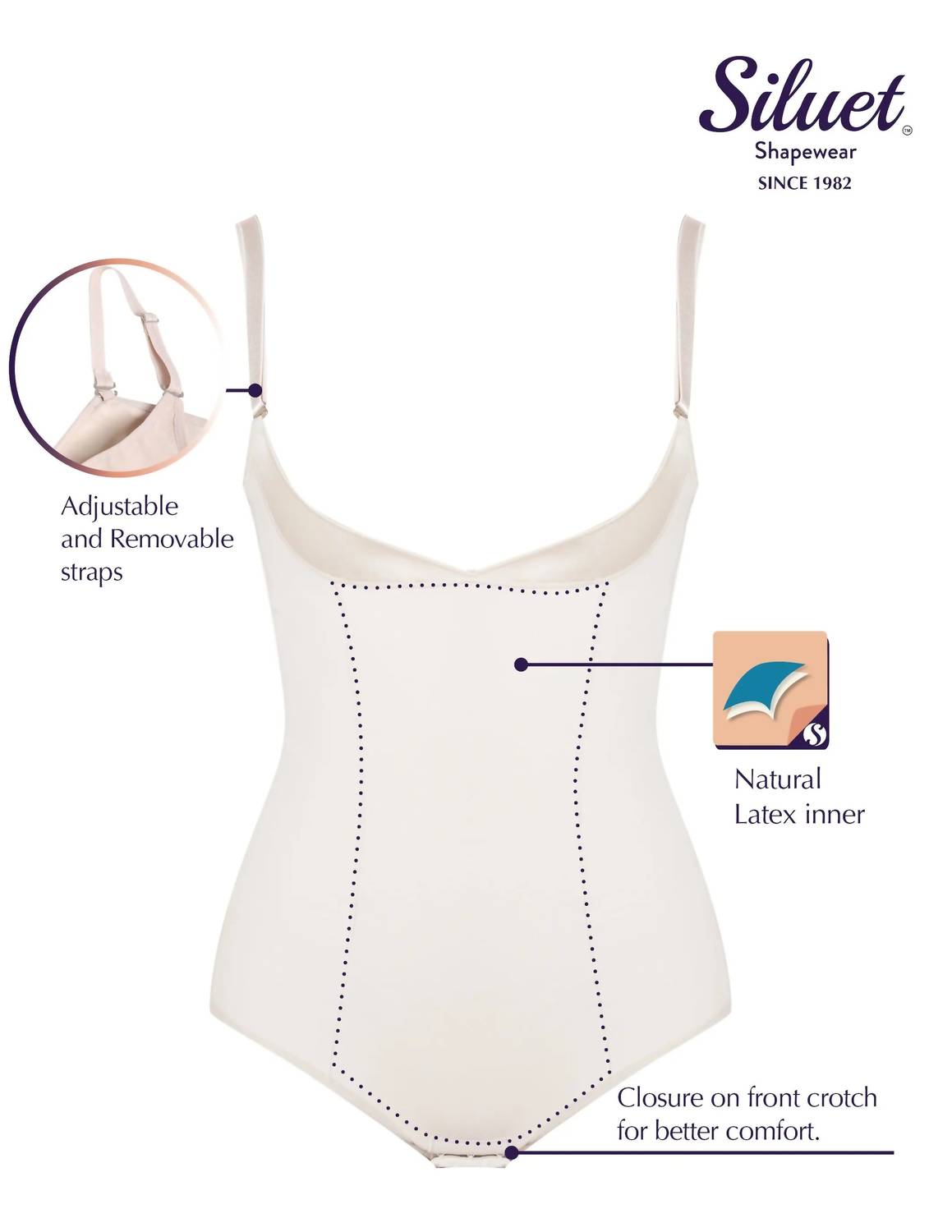 Siluets - Slimming Braless Classic Panty Body Shaper With Latex