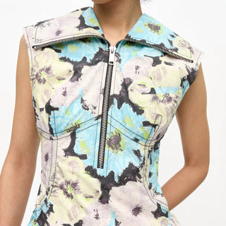 Ganni - Vestido curto de algodão floral