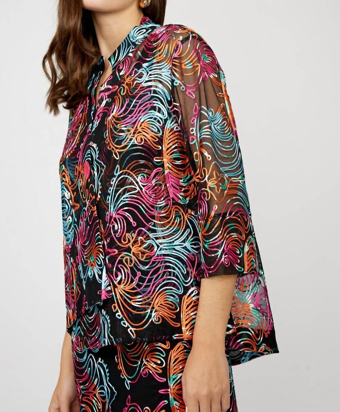 Frank Lyman - Floral Embroidered Hip-length Jacket