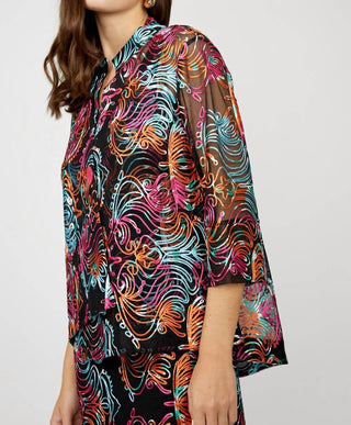 Frank Lyman - Jaqueta com bordado floral na altura do quadril