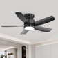 Flush Mount Ceiling Fan With 18W LED Light And Remote Control