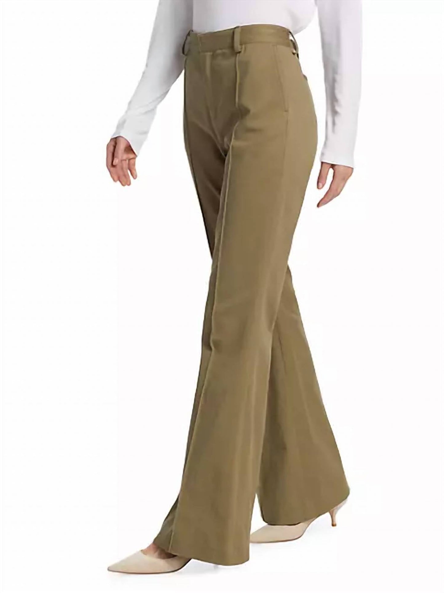 Atm - Cotton Blend Twill Flare Pants